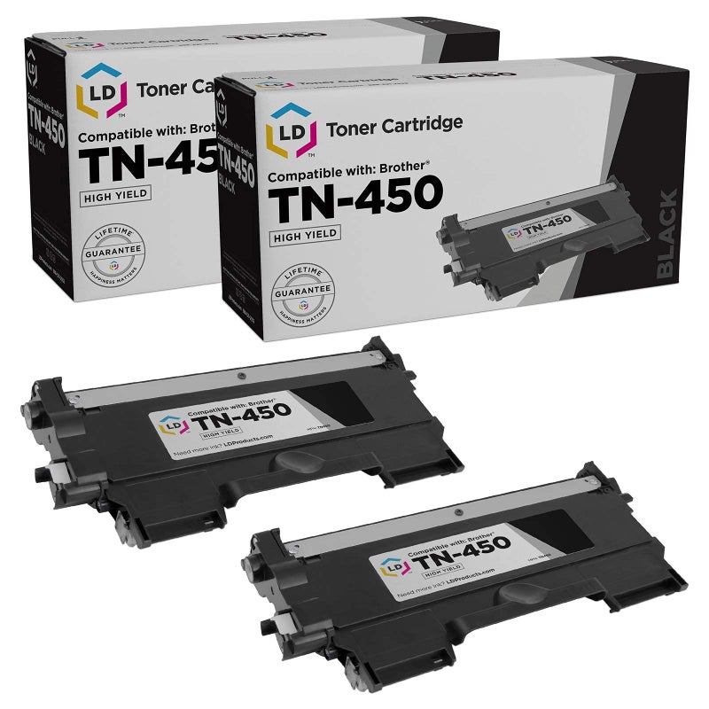 LD Products Compatible Toner Cartridge Replacement for Brother TN450 High Yield (Black, 2-Pack) Compatible with Brother Intellifax 2840 2940 MFC-7240 MFC-7360N MFC-7365DN MFC-78 - Image 1